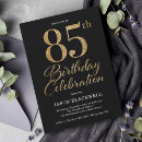 Search for gold 85th birthday invitations Modern