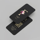 Recherche de monogramme floral cartes visite Rose