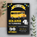 Search for school bus birthday invitations Chalkboard