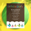 Search for bird birthday invitations Colourful