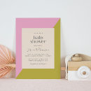 Search for pink and green baby shower invitations Modern