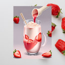 Recherche de milkshake cartes postales Fraise