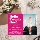 Search for hot pink 21st birthday invitations Trendy