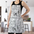 Search for black kitten aprons Black and white
