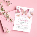 Search for pink butterfly invitations Girly