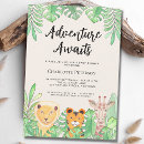 Search for wild adventure invitations Safari animals