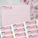 Search for pretty in pink return address labels Girly
