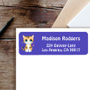 Search for blue cat return address labels Kitty