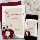 Search for burgundy roses quinceanera invitations Elegant