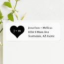 Search for cute couple return address labels Black and white
