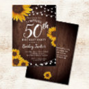 Search for sunflower 50th birthday invitations Wood