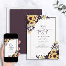 Search for sunflower 50th birthday invitations Watercolor