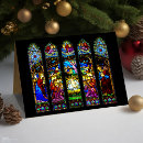 Search for stained glass christmas cards nativity