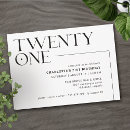 Search for classic 21st birthday invitations Black and white