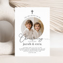 Search for boys photo christening invitations Modern