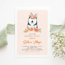 Search for siberian husky dog invitations Watercolor