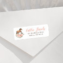 Search for pink horse return address labels Watercolor