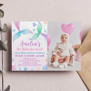 Search for mermaid 1st birthday invitations Kids