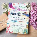Search for mermaid and pirate birthday invitations Mermaids and pirates