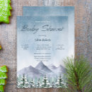 Search for mountain baby shower invitations Evergreen trees