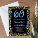 Search for animal 60th birthday invitations Black