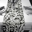 Search for black and white table runners Bride and groom