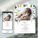 Search for baby boy christening invitations Botanical
