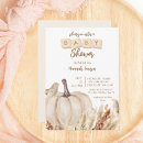 Search for white pumpkin baby shower invitations Woodland