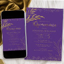 Search for purple and gold birthday invitations Elegant