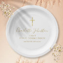 Search for first communion plates Gold cross