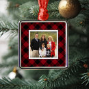 Search for red and black buffalo plaid ornaments Family photo