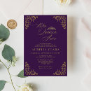 Recherche de purple gold birthday invitations Élégant et moderne