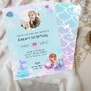 Search for mermaid 5th birthday invitations Girly underwater ocean seaside