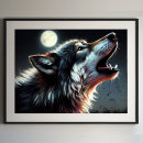 Search for wolf howling at moon posters Abstract