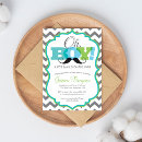 Recherche de moustache baby shower invitations Bleu
