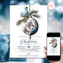 Search for blue white christmas invitations Watercolor