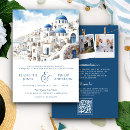 Search for greece destination wedding invitations Blue and white