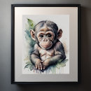 Search for chimpanzee posters watercolor