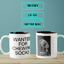 Search for humorous dog mugs For pets
