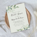 Search for modern script bridal shower invitations Sage green