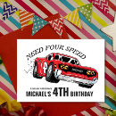 Search for red car birthday invitations Need four speed