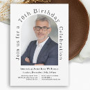 Search for photo 70th birthday invitations Black and white