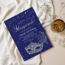 Recherche de bleu royal et argent invitations Élégant et moderne