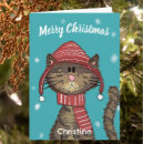 Search for cute cat cartoon cards Winter
