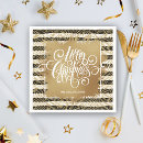 Search for black and white christmas napkins Gold