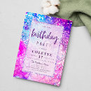 Search for purple and teal birthday invitations Party
