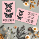 Recherche de papillons roses cartes visite Maquillage