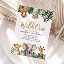 Search for safari 1st birthday invitations Tropical greenery