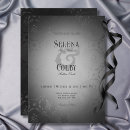 Recherche de damassé noir mariage invitations Minimaliste