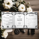 Recherche de menu vintage mariage invitations Noir et blanc
